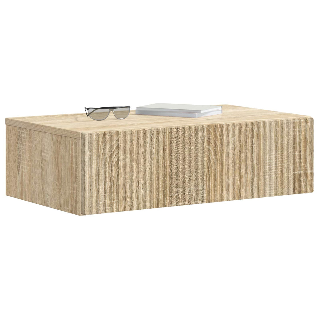 vidaXL Stolik boczny montowany na ścianie dąb Sonoma 59 x 34,5 x 17 cm