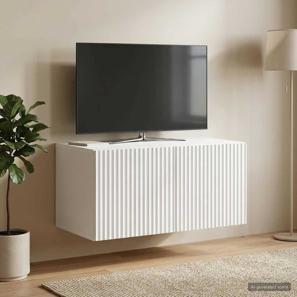 vidaXL Szafka RTV montowana na ścianie Biały 59,5 x 41 x 30 cm
