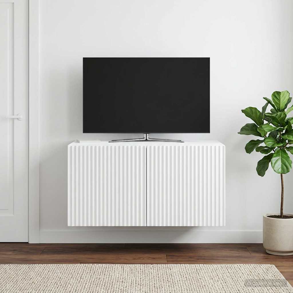 vidaXL Szafka RTV montowana na ścianie Biały 59,5 x 41 x 30 cm