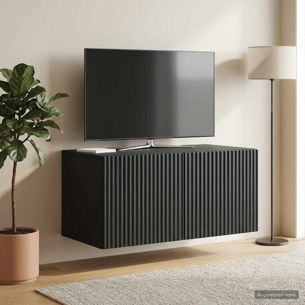 vidaXL Szafka RTV montowana na ścianie 59,5 x 41 x 30 cm Czarny