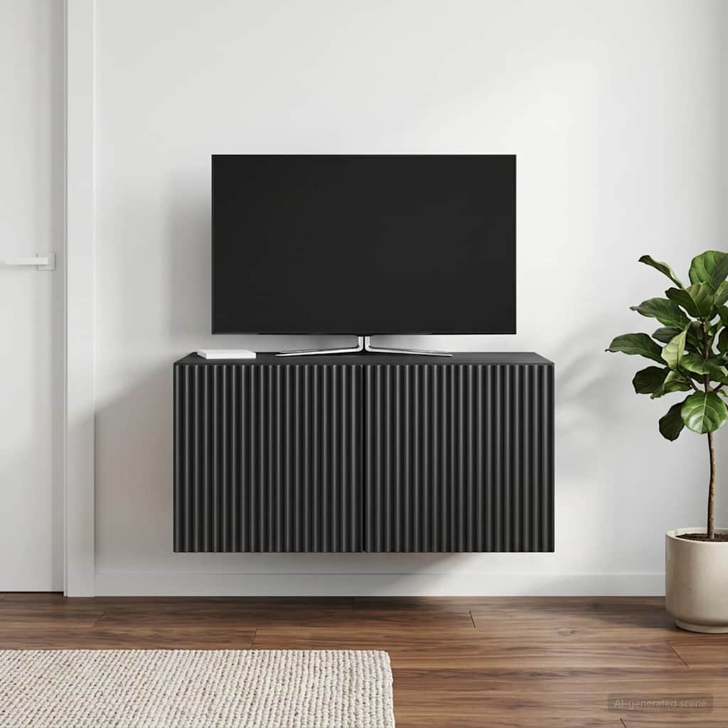 vidaXL Szafka RTV montowana na ścianie 59,5 x 41 x 30 cm Czarny