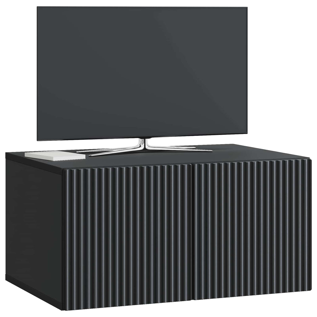 vidaXL Szafka RTV montowana na ścianie Czarny 59,5 x 41 x 30 cm