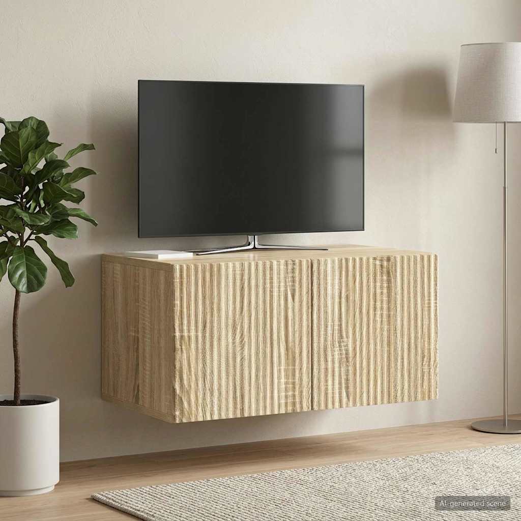 vidaXL Szafka RTV montowana na ścianie 59,5 x 41 x 30 cm dąb Sonoma
