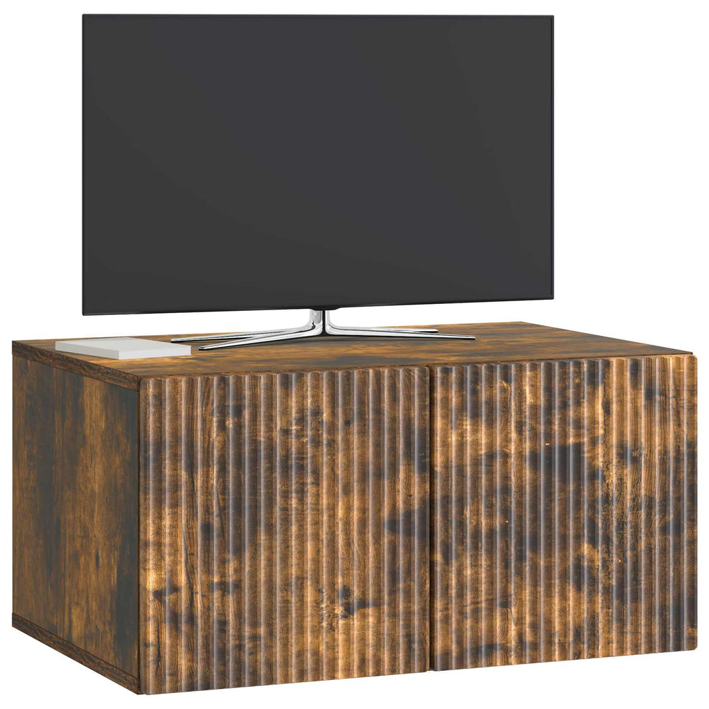vidaXL Szafka RTV montowana na ścianie Dąb wędzony 59,5 x 41 x 30 cm