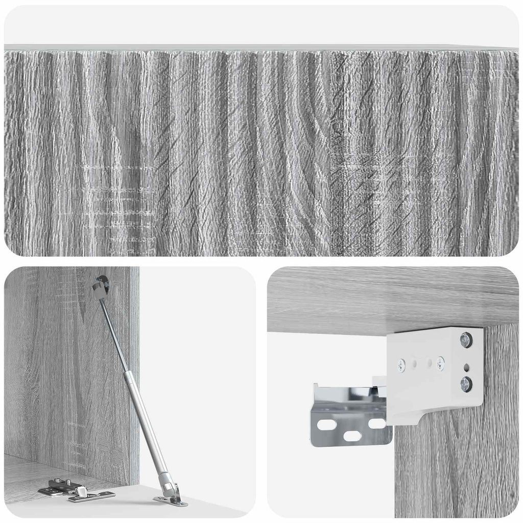 vidaXL Szafka RTV montowana na ścianie Szary Sonoma 59,5 x 41 x 30 cm
