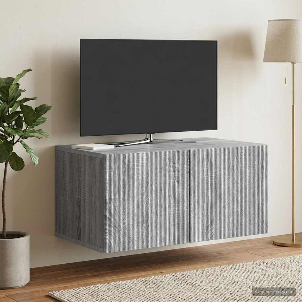 vidaXL Szafka RTV montowana na ścianie 59,5 x 41 x 30 cm Szary Sonoma