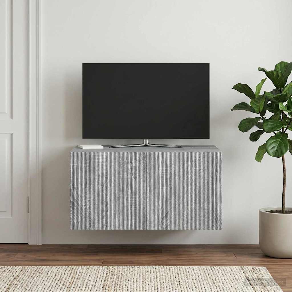 vidaXL Szafka RTV montowana na ścianie 59,5 x 41 x 30 cm Szary Sonoma