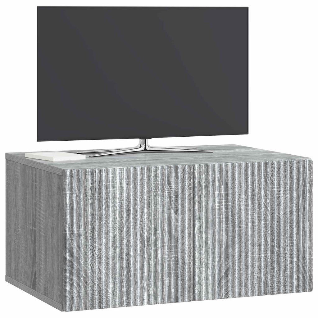 vidaXL Szafka RTV montowana na ścianie Szary Sonoma 59,5 x 41 x 30 cm