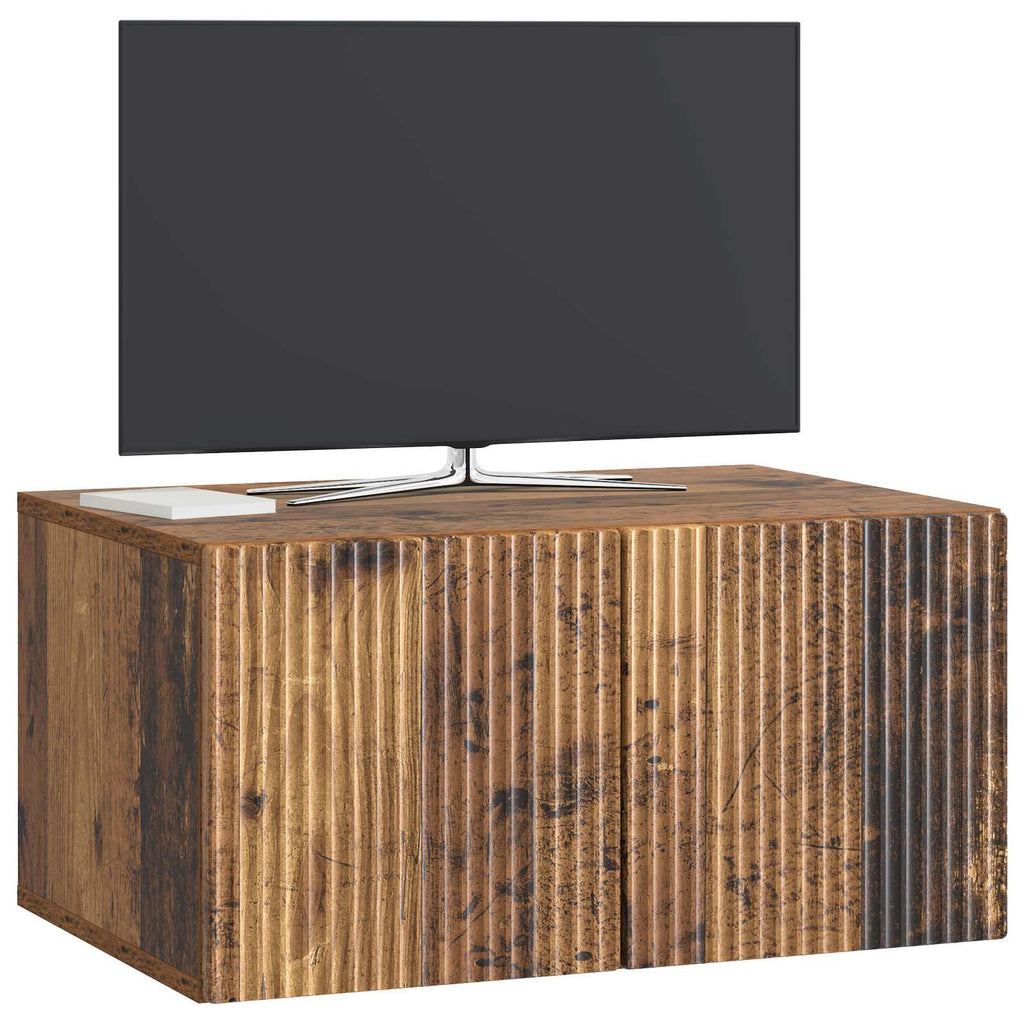 vidaXL Szafka RTV montowana na ścianie Stare drewno 59,5 x 41 x 30 cm