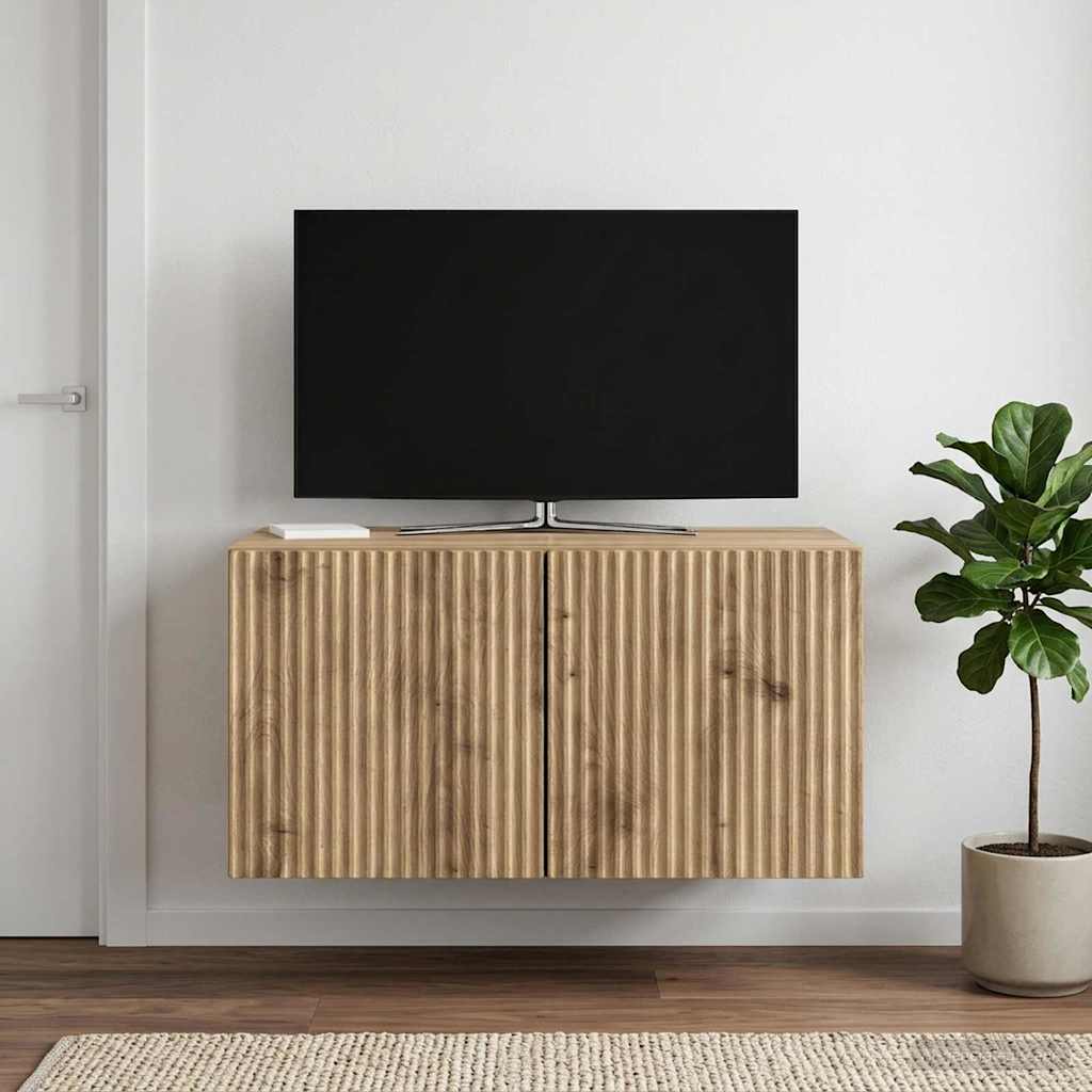 vidaXL Szafka RTV montowana na ścianie 59,5 x 41 x 30 cm Dąb artisan