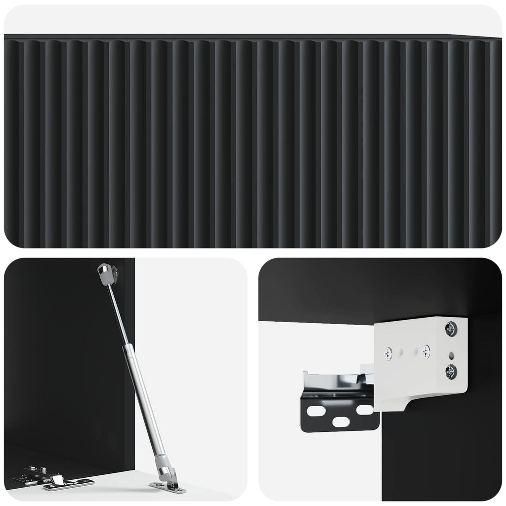 vidaXL Szafka RTV montowana na ścianie Czarny 78,5 x 41 x 30 cm