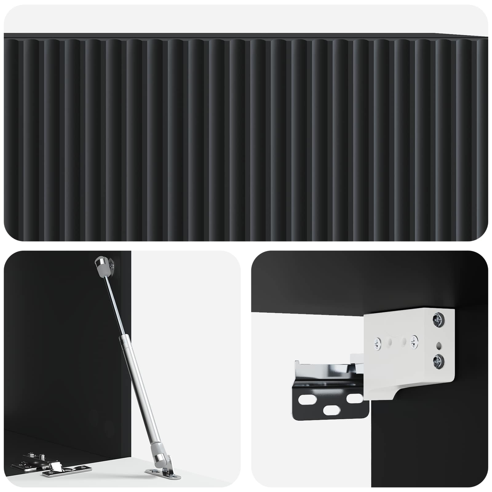 vidaXL Szafka RTV montowana na ścianie Czarny 78,5 x 41 x 30 cm