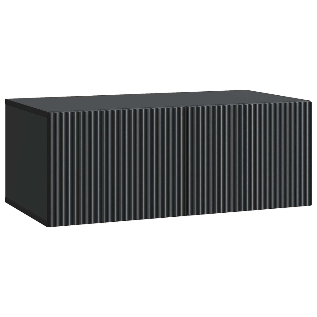 vidaXL Szafka RTV montowana na ścianie Czarny 78,5 x 41 x 30 cm