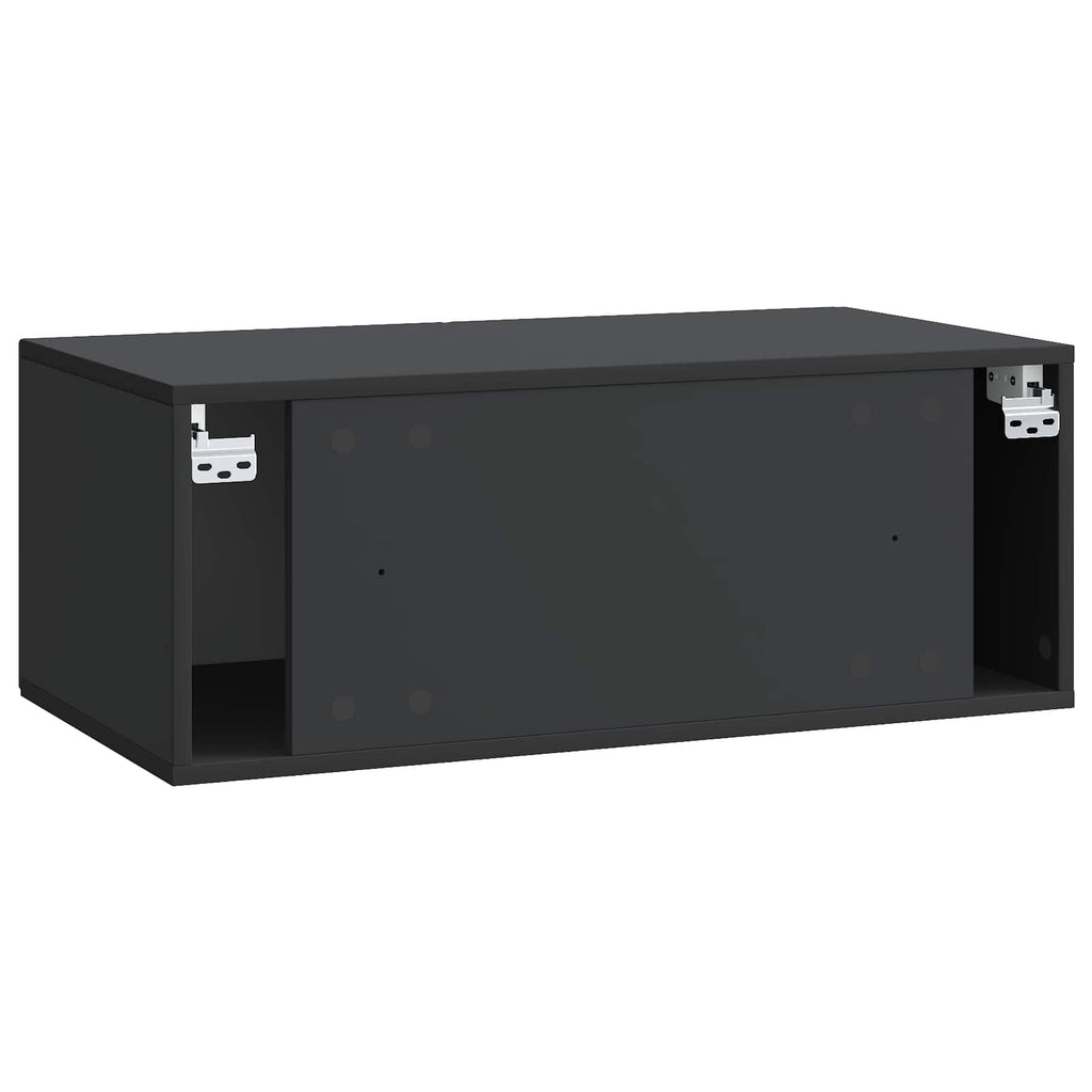 vidaXL Szafka RTV montowana na ścianie Czarny 78,5 x 41 x 30 cm