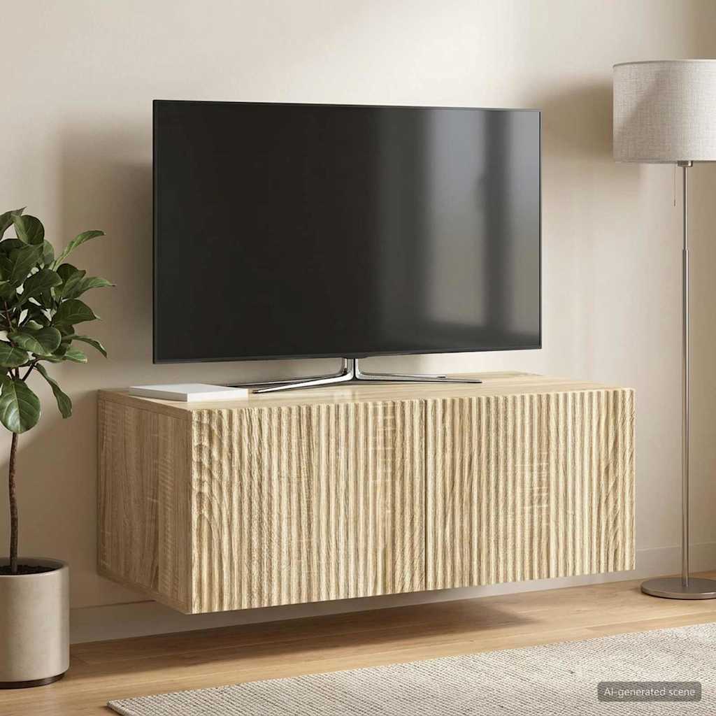 vidaXL Szafka RTV montowana na ścianie 78,5 x 41 x 30 cm dąb Sonoma