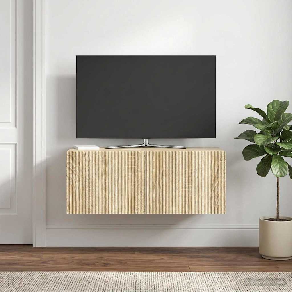 vidaXL Szafka RTV montowana na ścianie 78,5 x 41 x 30 cm dąb Sonoma