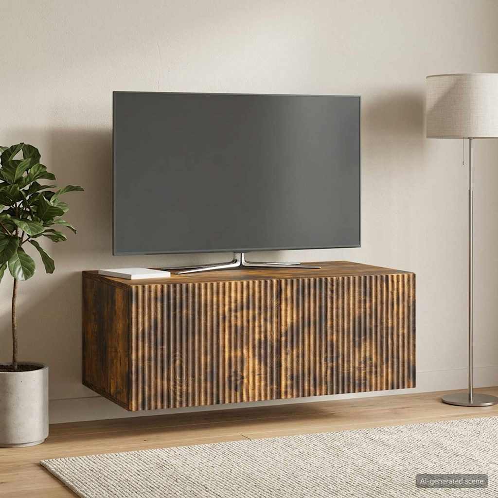 vidaXL Szafka RTV montowana na ścianie 78,5 x 41 x 30 cm Dąb wędzony