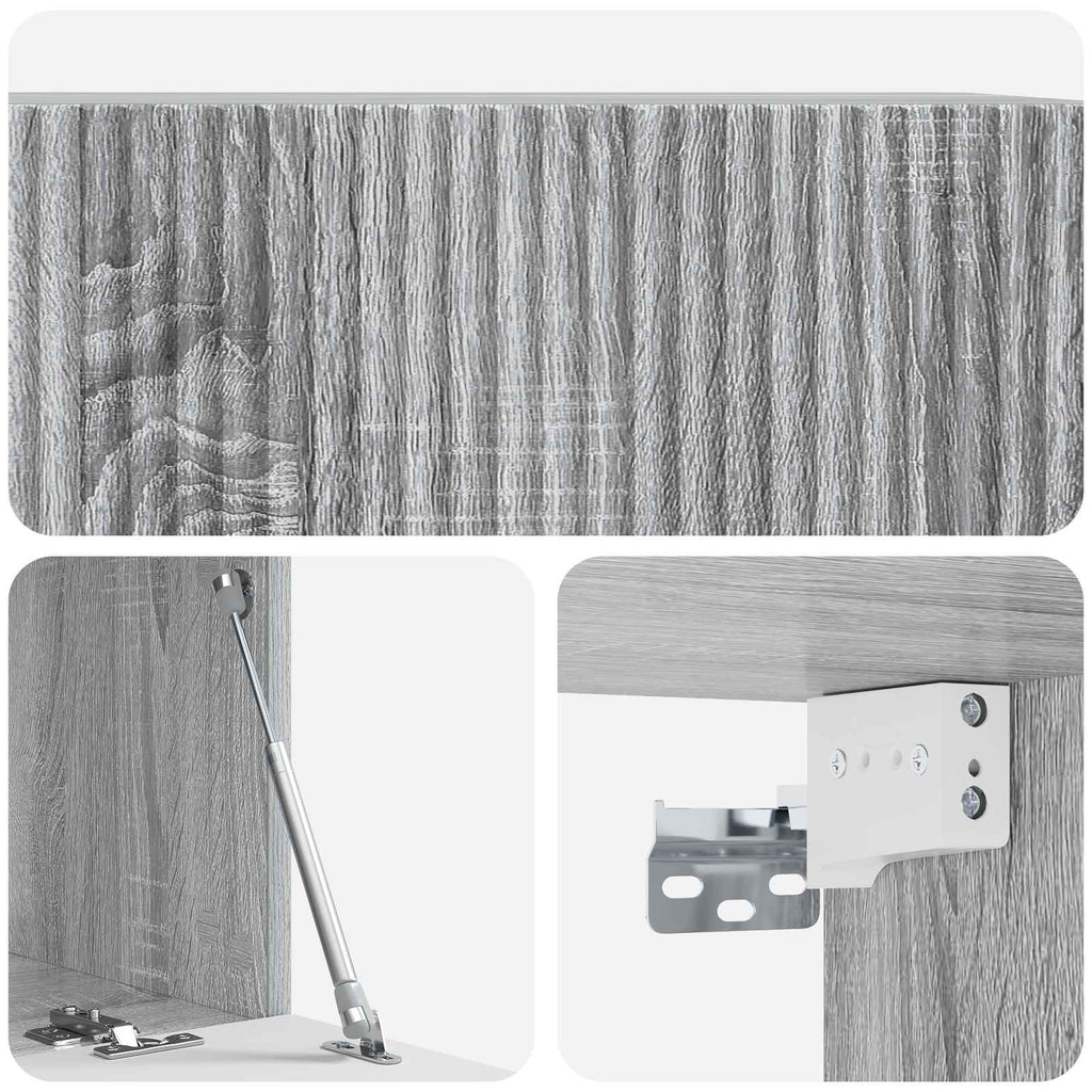 vidaXL Szafka RTV montowana na ścianie 78,5 x 41 x 30 cm Szary Sonoma