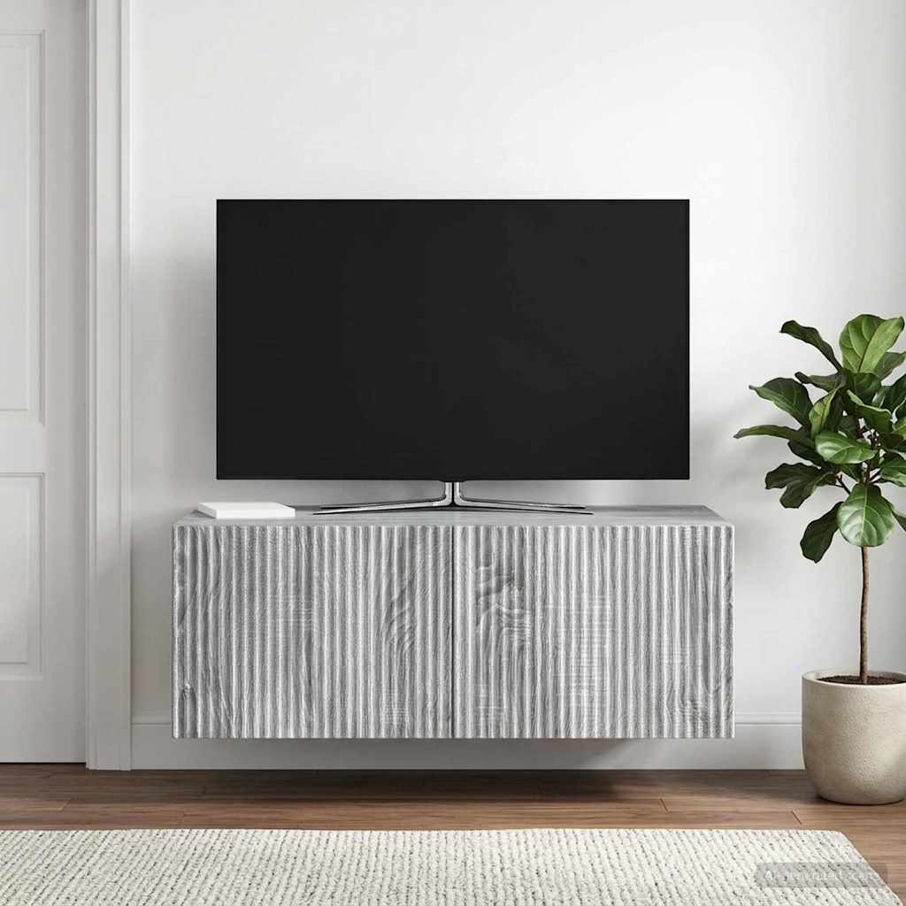 vidaXL Szafka RTV montowana na ścianie 78,5 x 41 x 30 cm Szary Sonoma