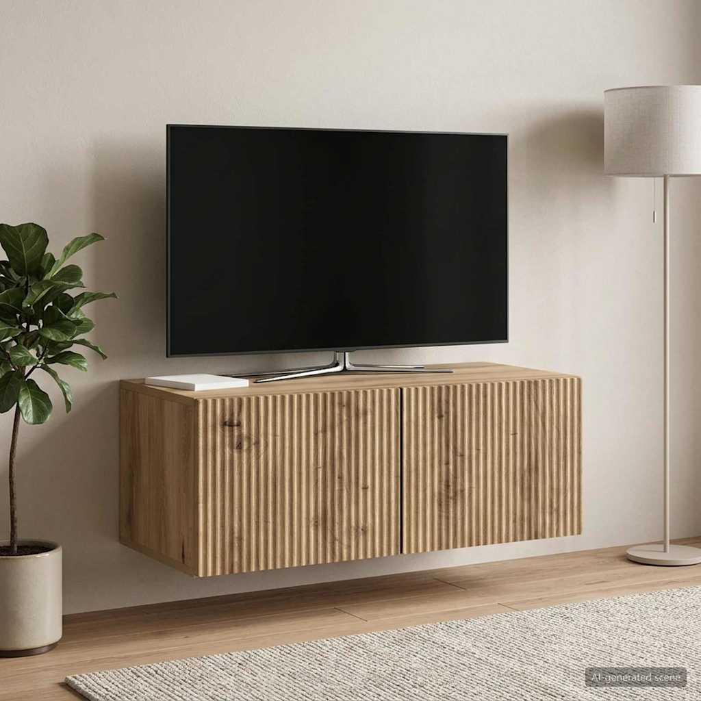 vidaXL Szafka RTV montowana na ścianie 78,5 x 41 x 30 cm Dąb artisan