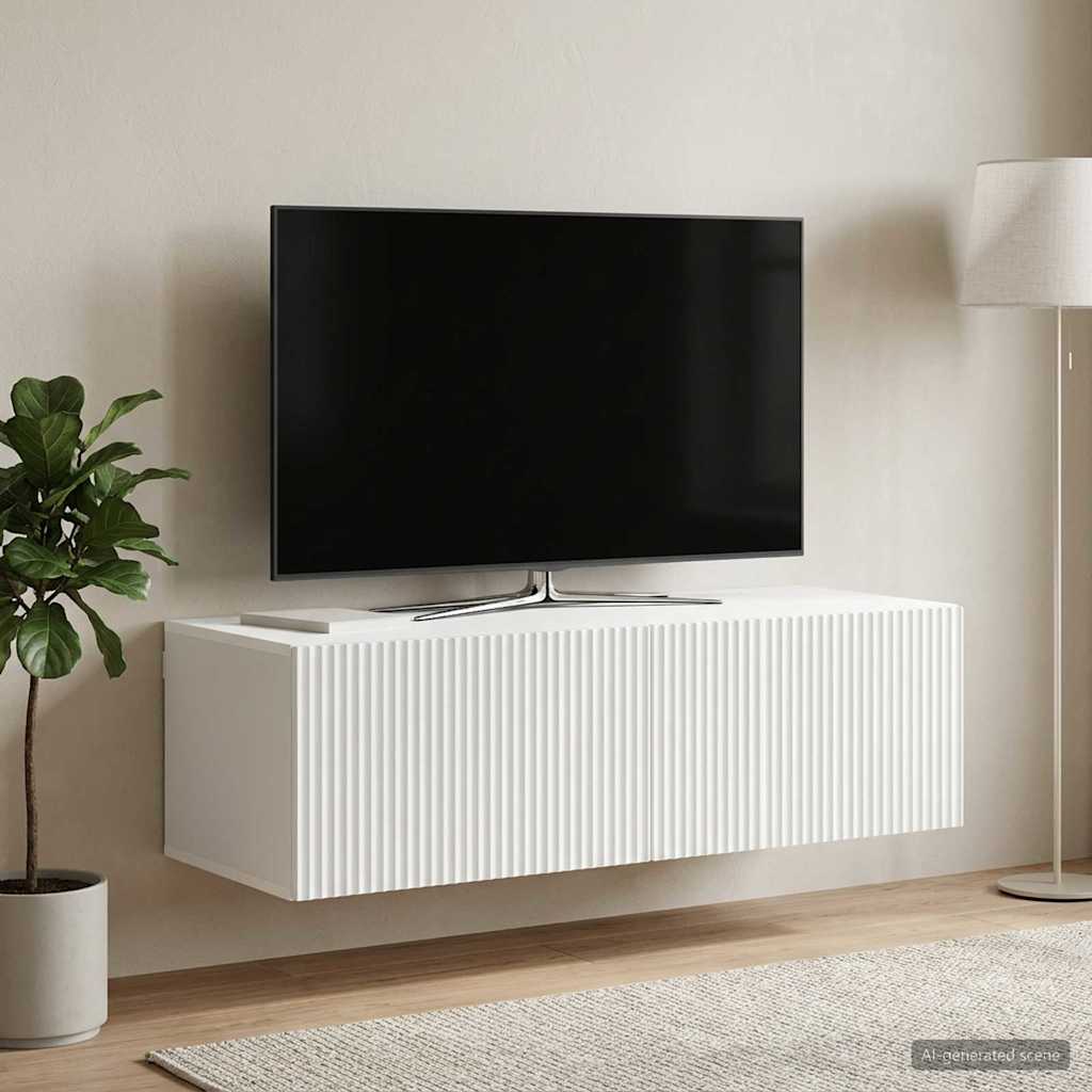 vidaXL Szafka RTV montowana na ścianie Biały 98 x 41 x 30 cm
