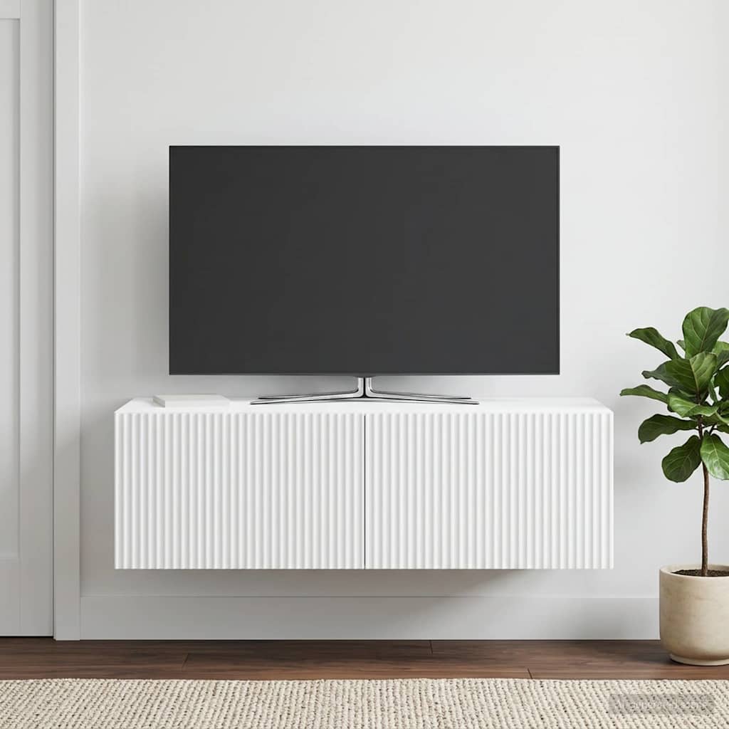 vidaXL Szafka RTV montowana na ścianie Biały 98 x 41 x 30 cm