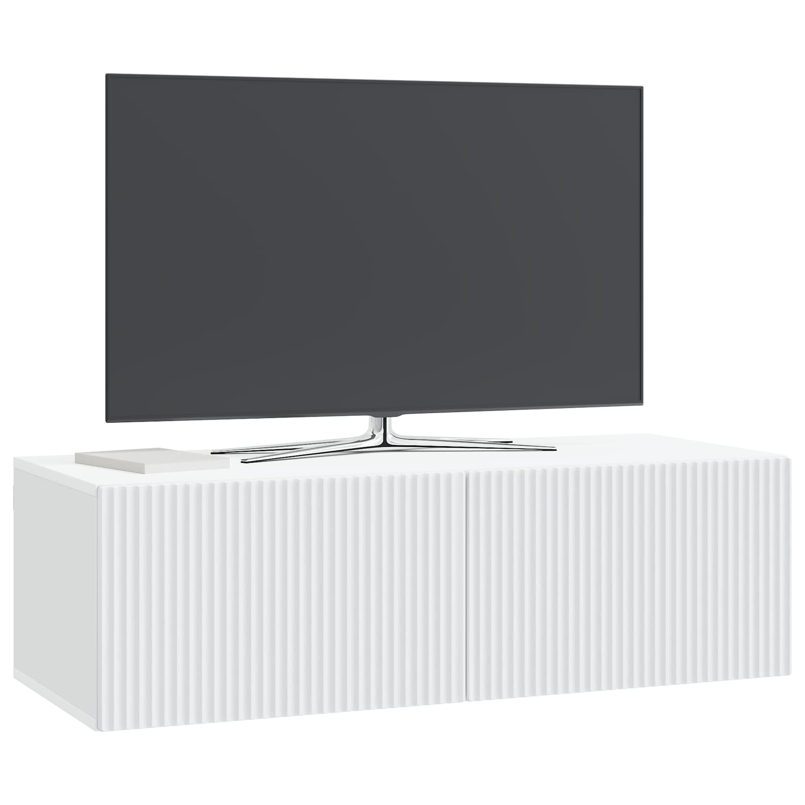 vidaXL Szafka RTV montowana na ścianie Biały 98 x 41 x 30 cm