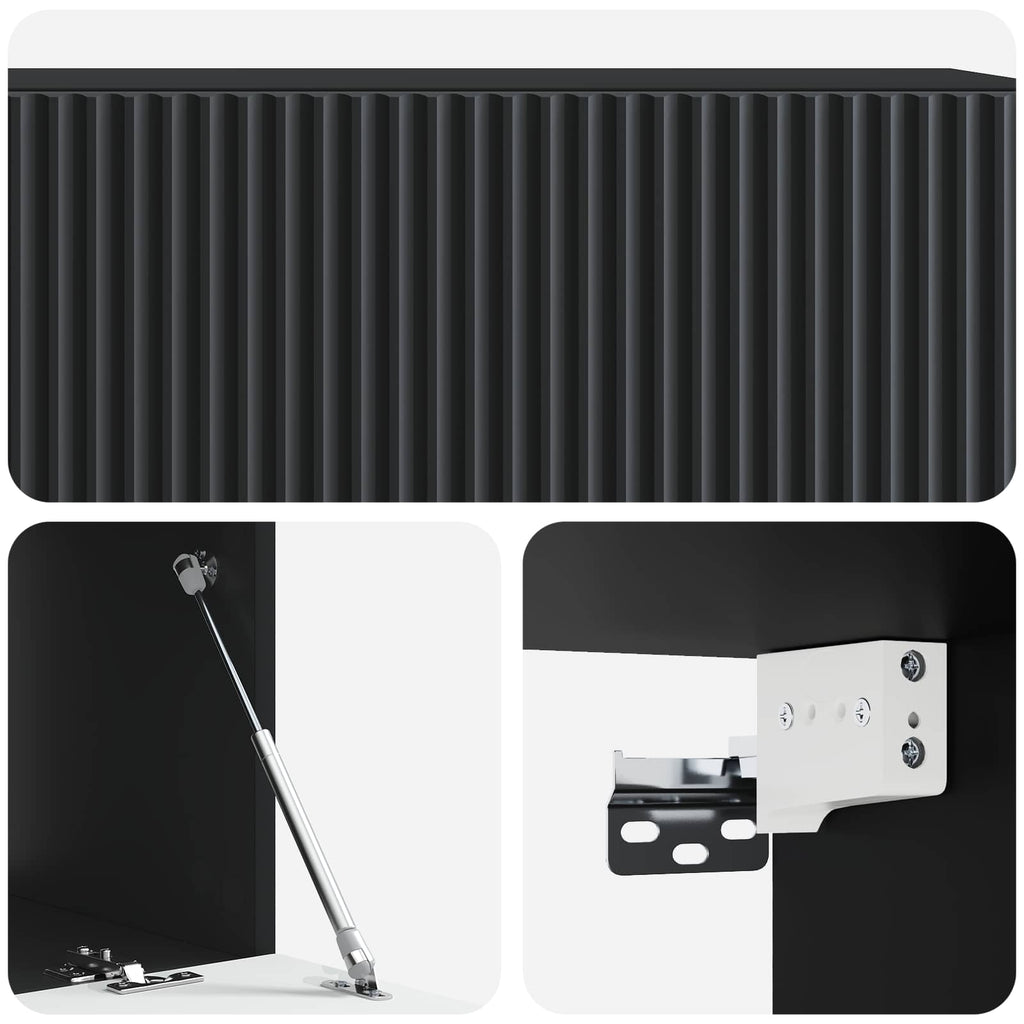 vidaXL Szafka RTV montowana na ścianie Czarny 98 x 41 x 30 cm