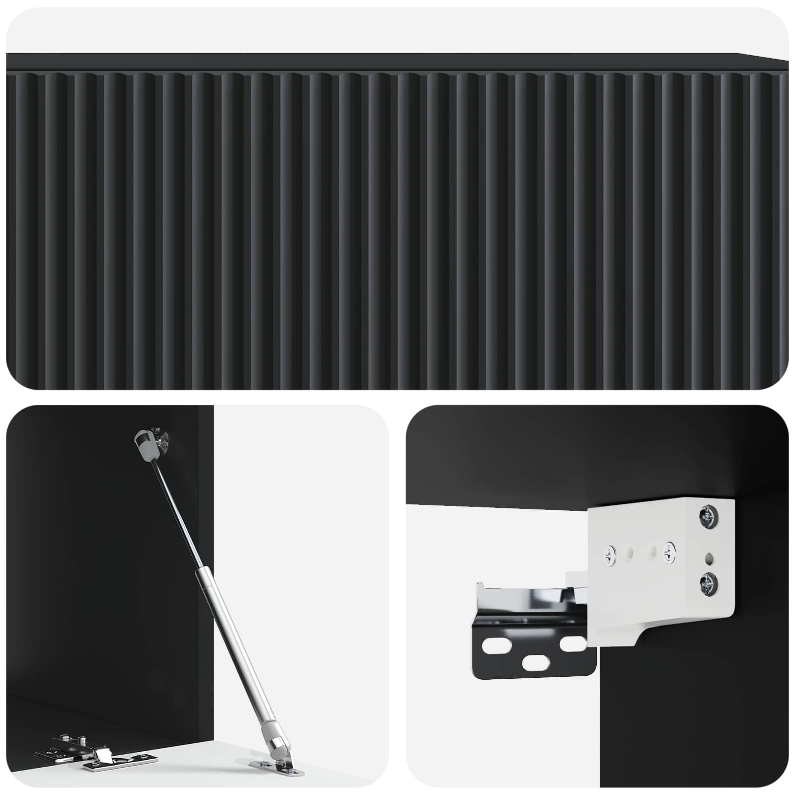 vidaXL Szafka RTV montowana na ścianie Czarny 98 x 41 x 30 cm