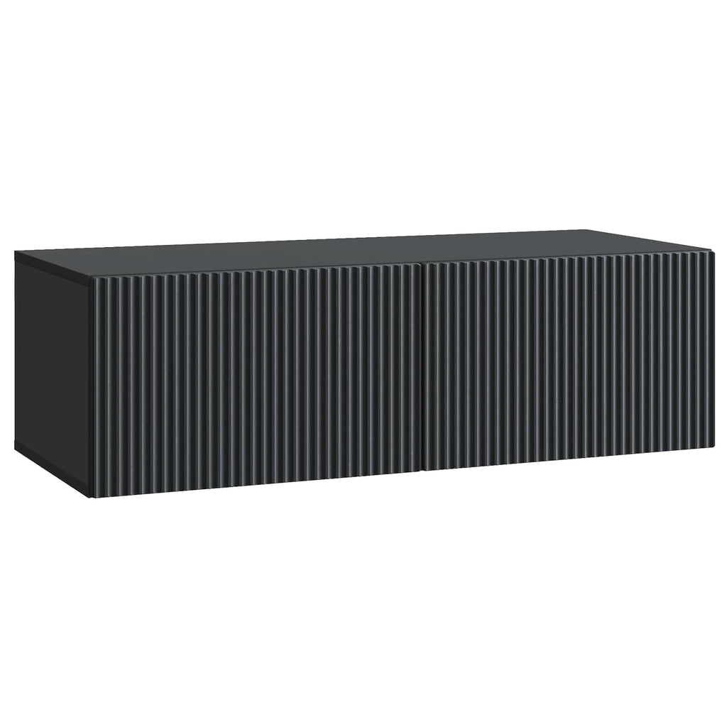 vidaXL Szafka RTV montowana na ścianie Czarny 98 x 41 x 30 cm