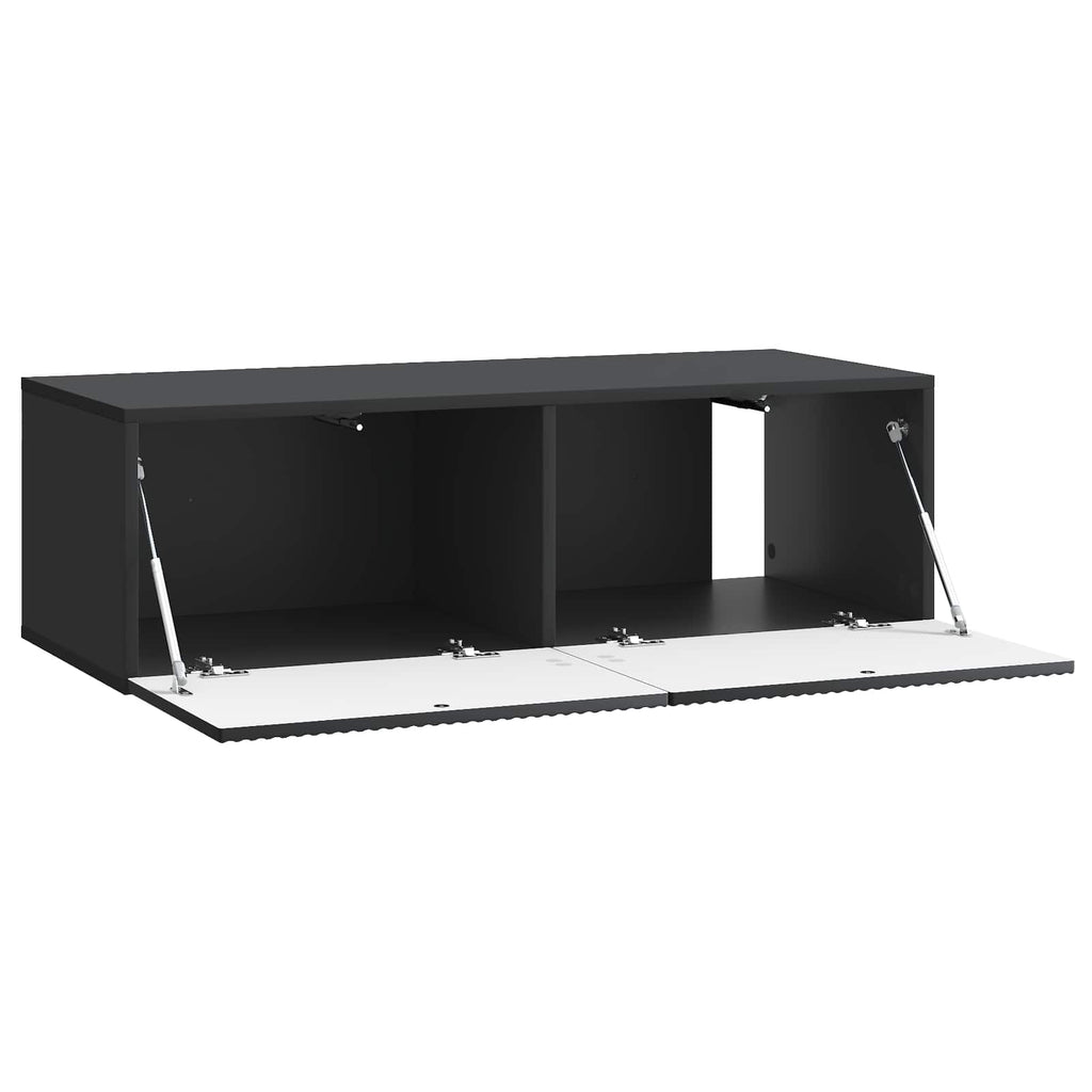 vidaXL Szafka RTV montowana na ścianie Czarny 98 x 41 x 30 cm
