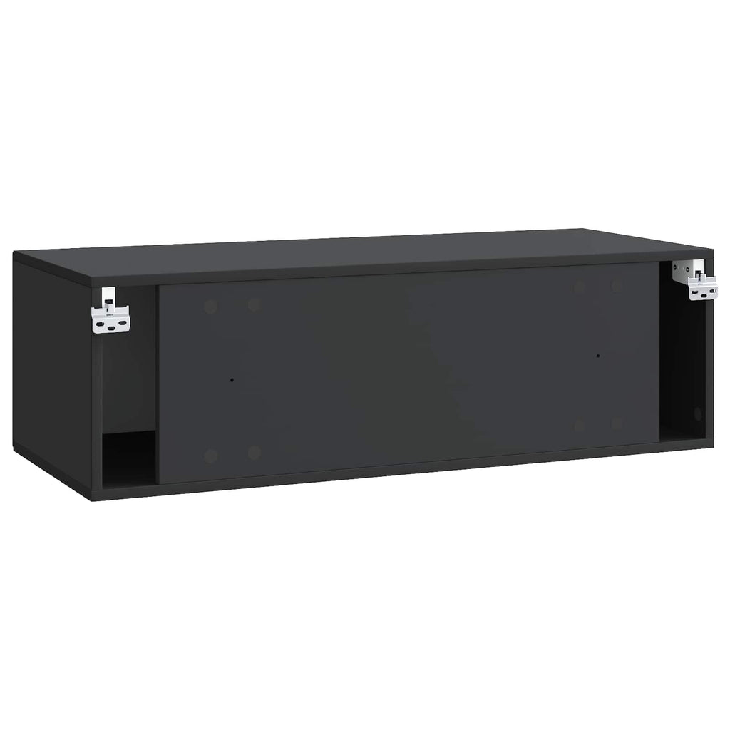 vidaXL Szafka RTV montowana na ścianie Czarny 98 x 41 x 30 cm