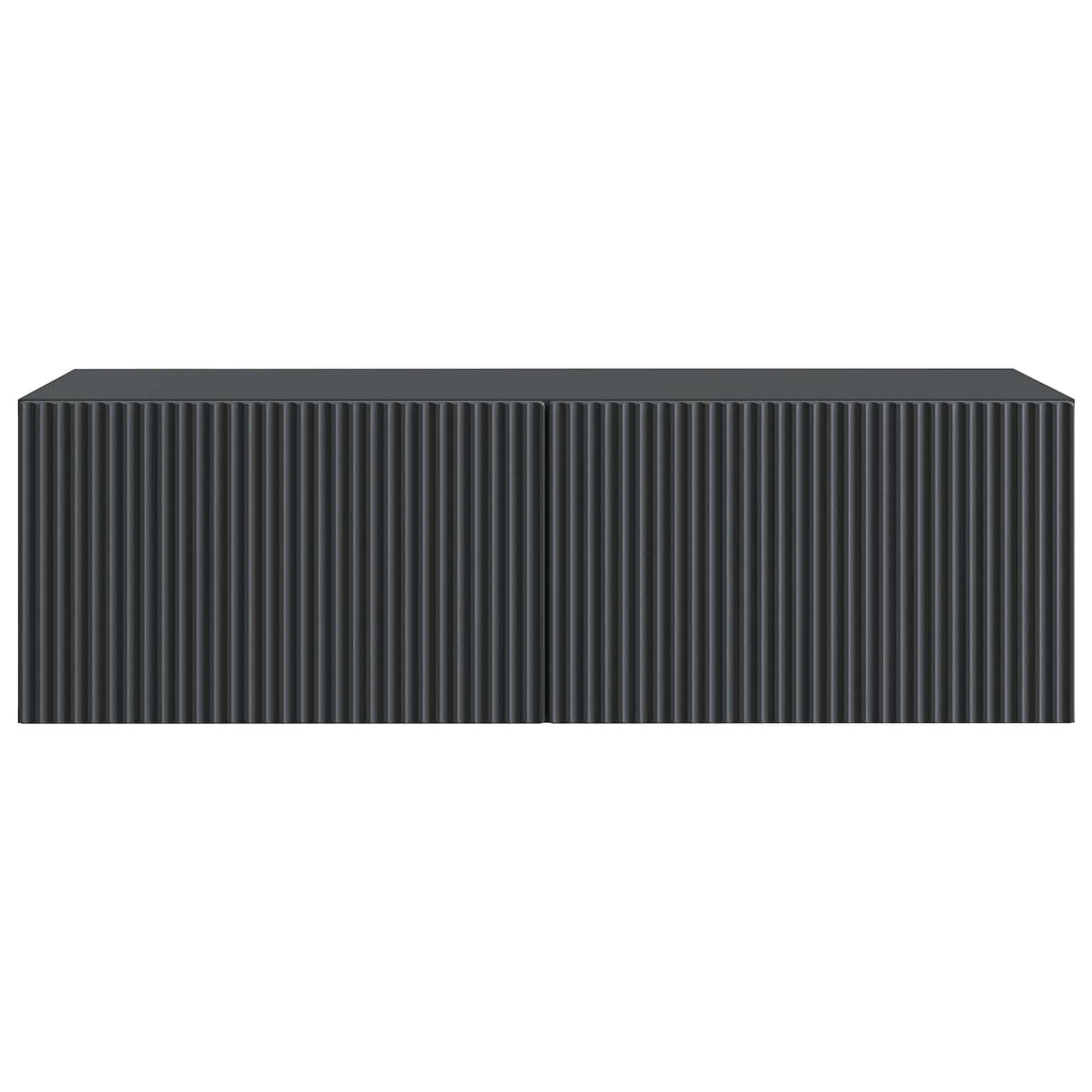 vidaXL Szafka RTV montowana na ścianie Czarny 98 x 41 x 30 cm