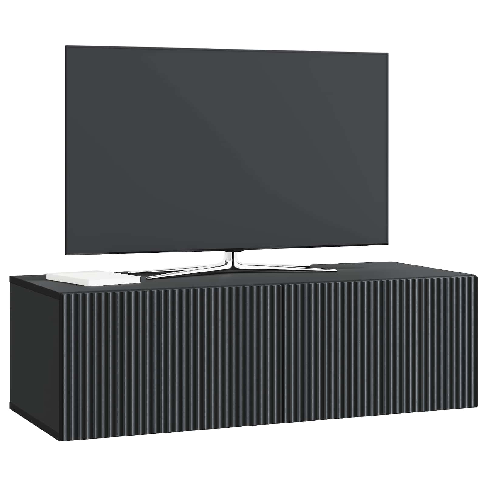 vidaXL Szafka RTV montowana na ścianie Czarny 98 x 41 x 30 cm