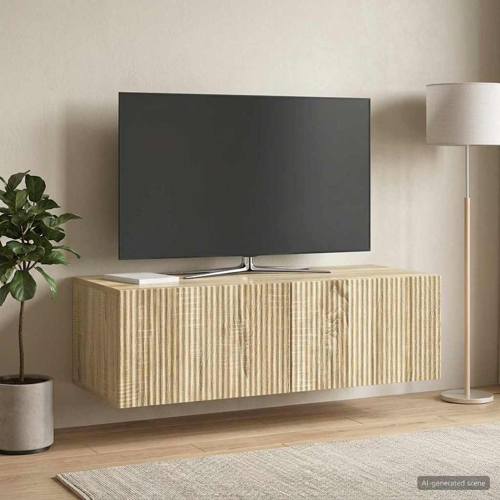 vidaXL Szafka RTV montowana na ścianie 98 x 41 x 30 cm dąb Sonoma
