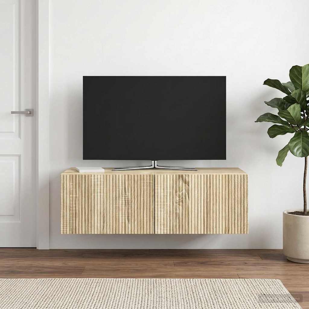 vidaXL Szafka RTV montowana na ścianie 98 x 41 x 30 cm dąb Sonoma