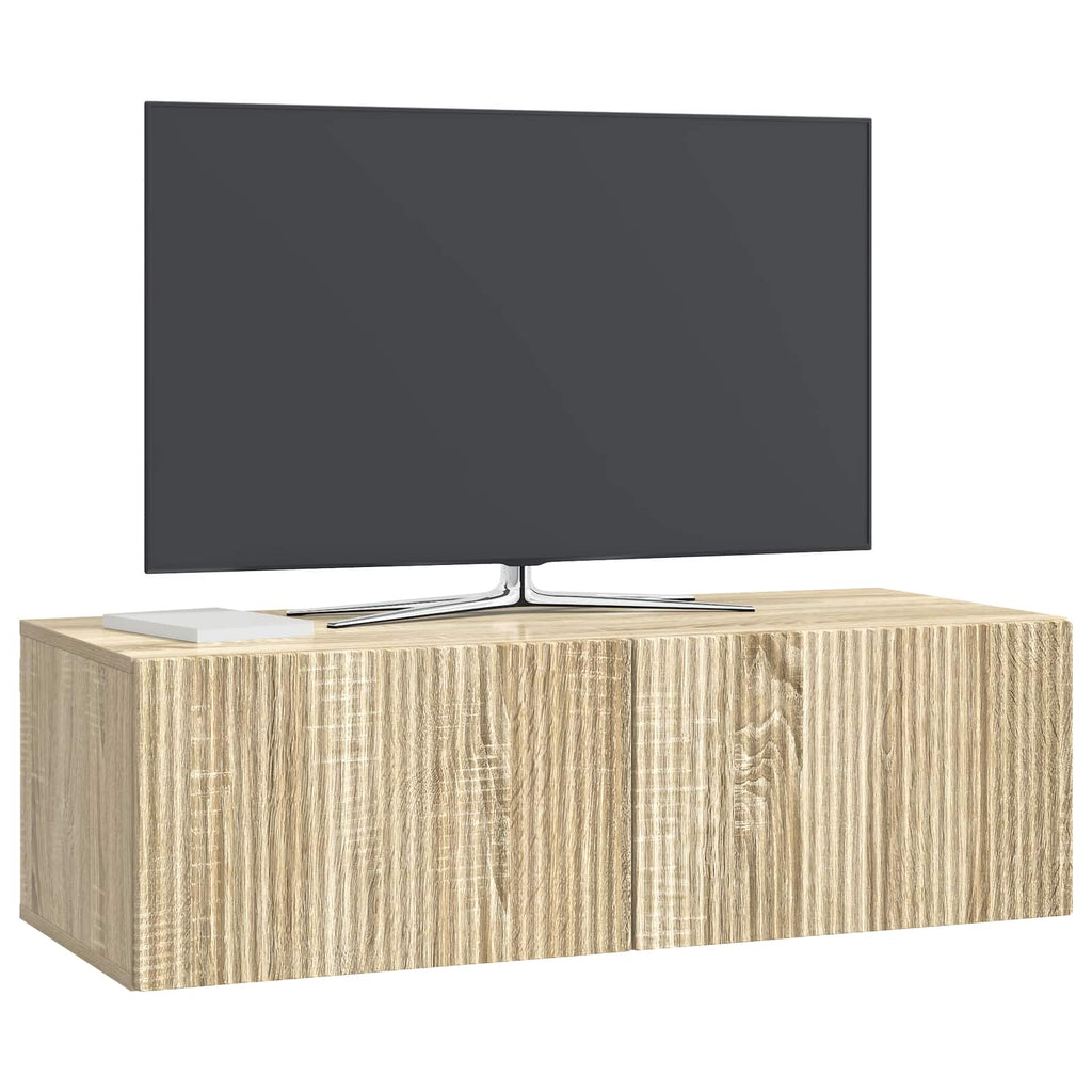 vidaXL Szafka RTV montowana na ścianie 98 x 41 x 30 cm dąb Sonoma