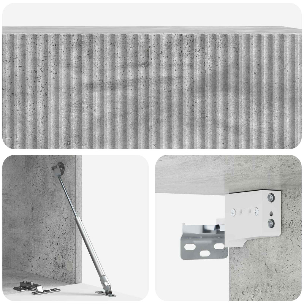 vidaXL Szafka RTV montowana na ścianie 98 x 41 x 30 cm Betonowy szary