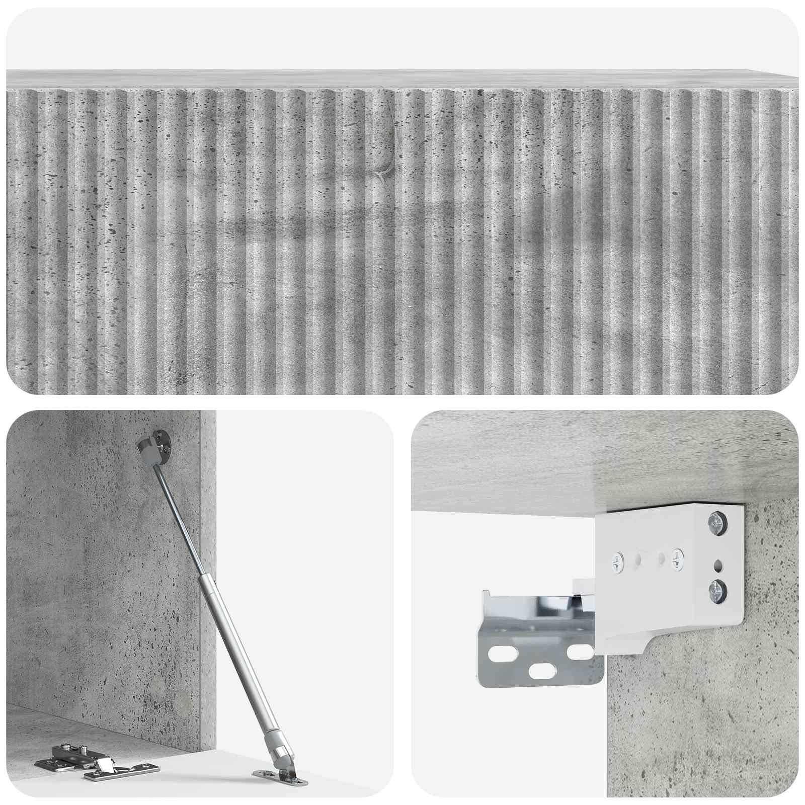 vidaXL Szafka RTV montowana na ścianie 98 x 41 x 30 cm Betonowy szary