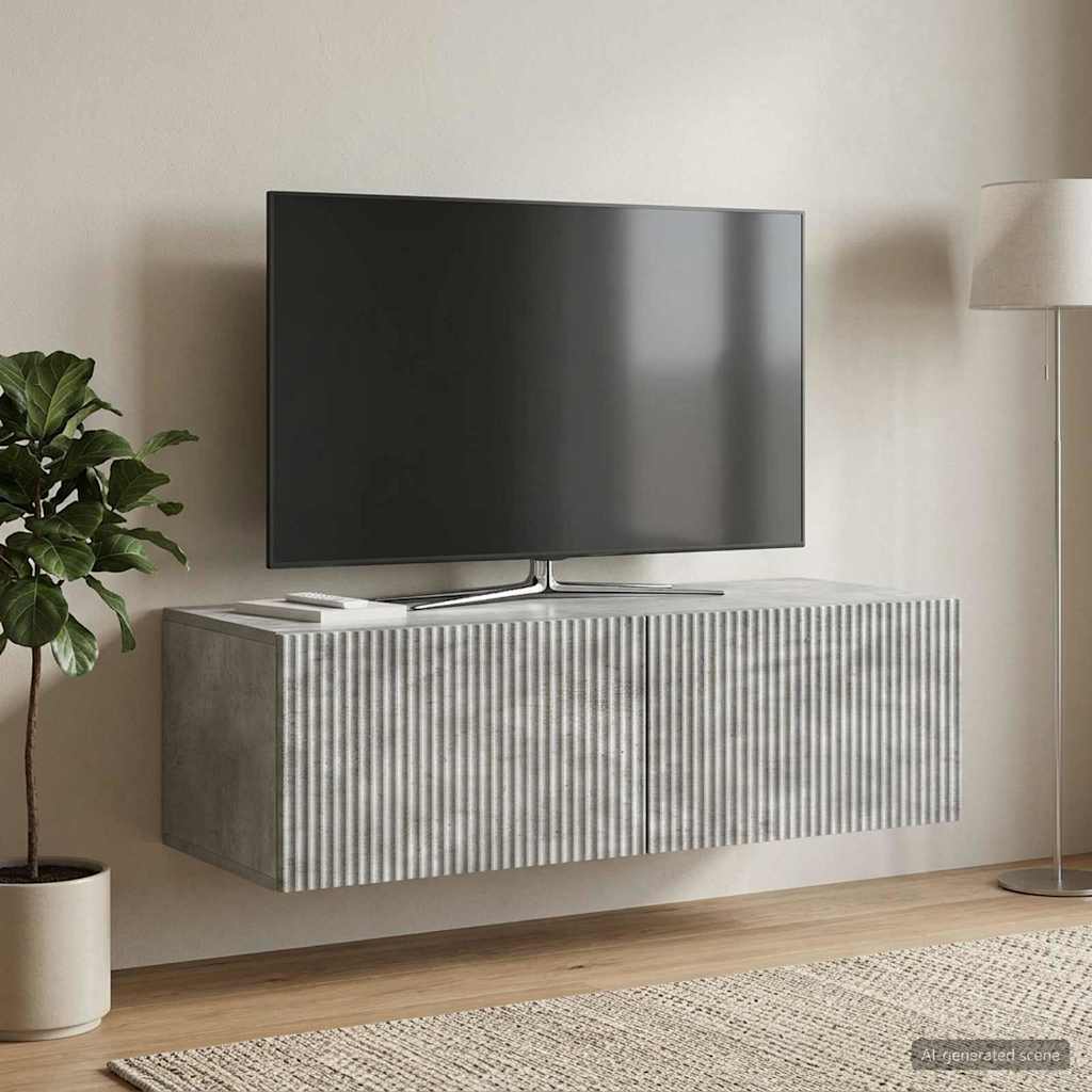 vidaXL Szafka RTV montowana na ścianie 98 x 41 x 30 cm Betonowy szary