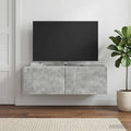 vidaXL Szafka RTV montowana na ścianie 98 x 41 x 30 cm Betonowy szary