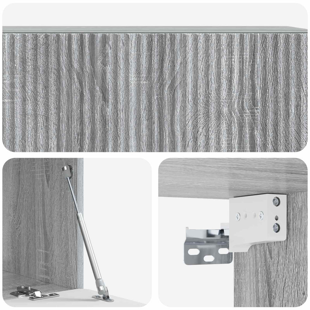 vidaXL Szafka RTV montowana na ścianie 98 x 41 x 30 cm Szary Sonoma