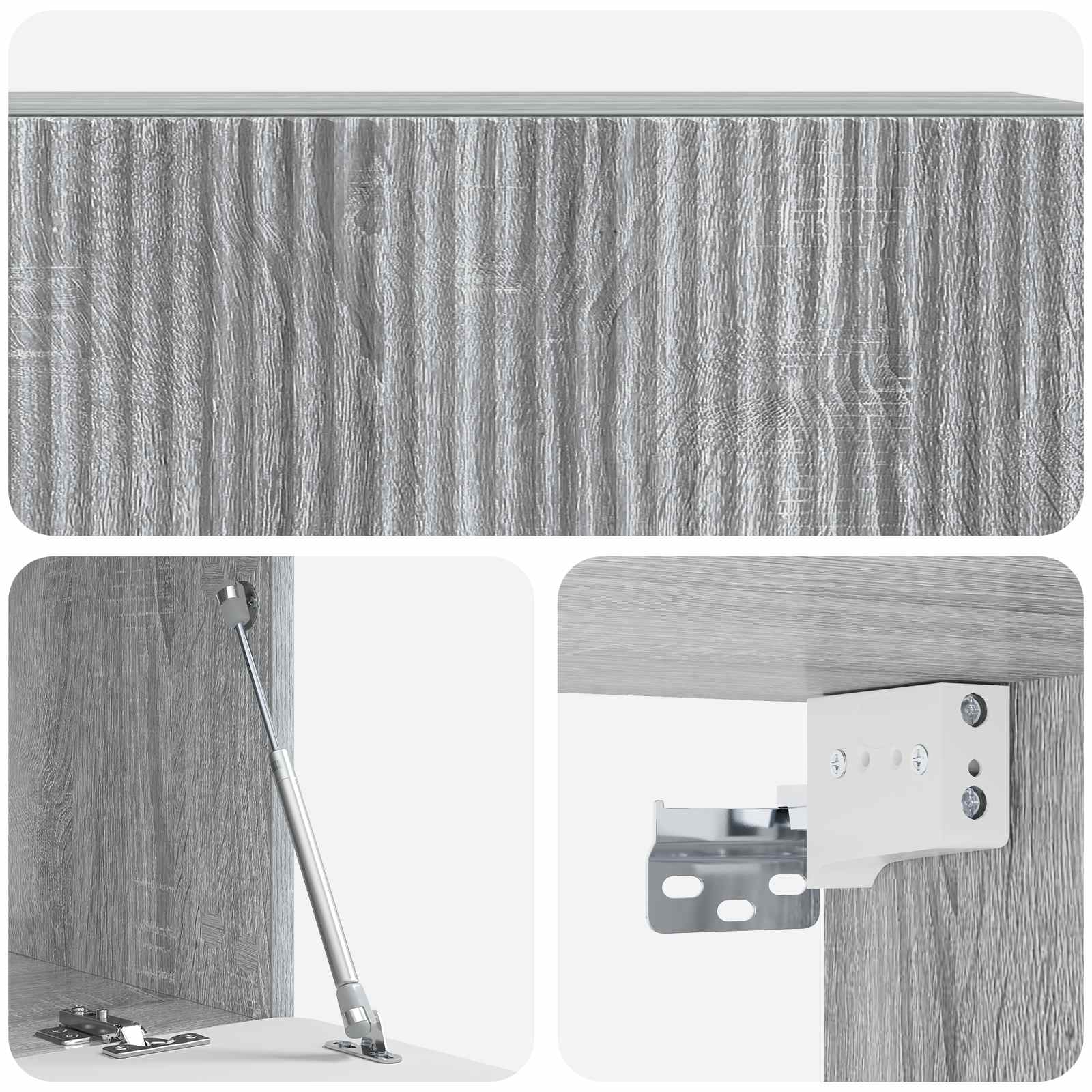 vidaXL Szafka RTV montowana na ścianie 98 x 41 x 30 cm Szary Sonoma