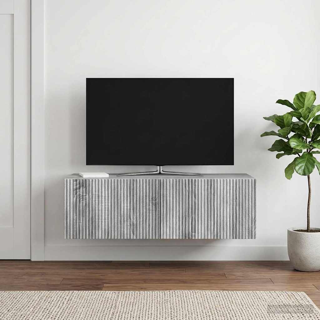 vidaXL Szafka RTV montowana na ścianie 98 x 41 x 30 cm Szary Sonoma