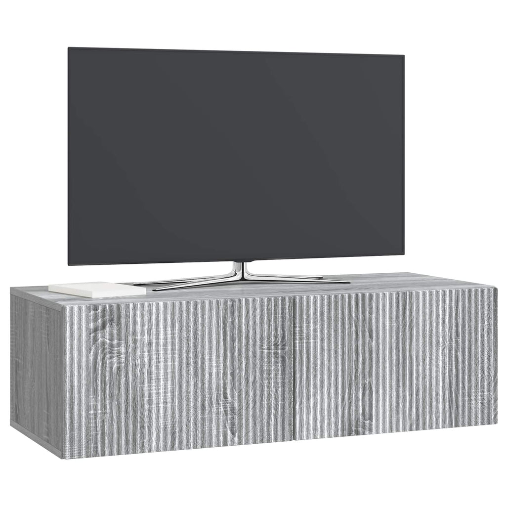 vidaXL Szafka RTV montowana na ścianie Szary Sonoma 98 x 41 x 30 cm