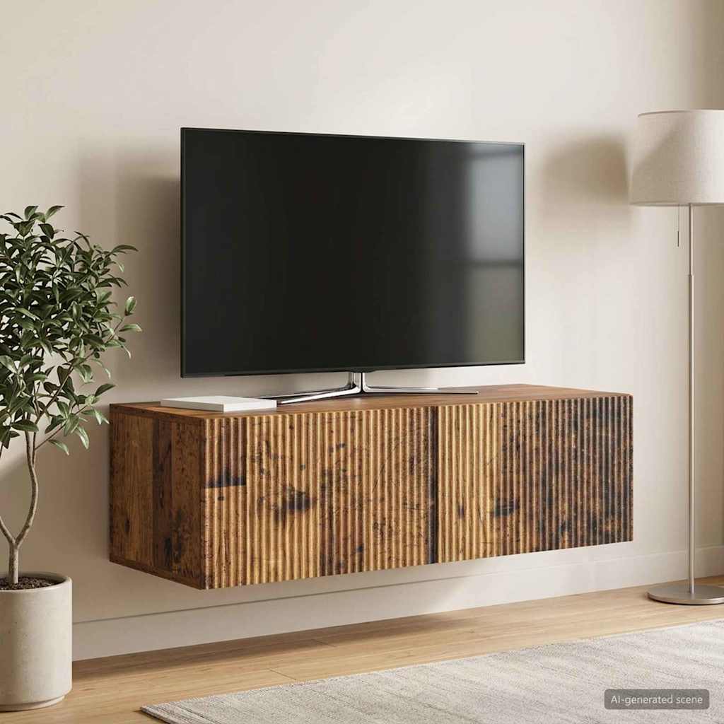 vidaXL Szafka RTV montowana na ścianie 98 x 41 x 30 cm Stare drewno