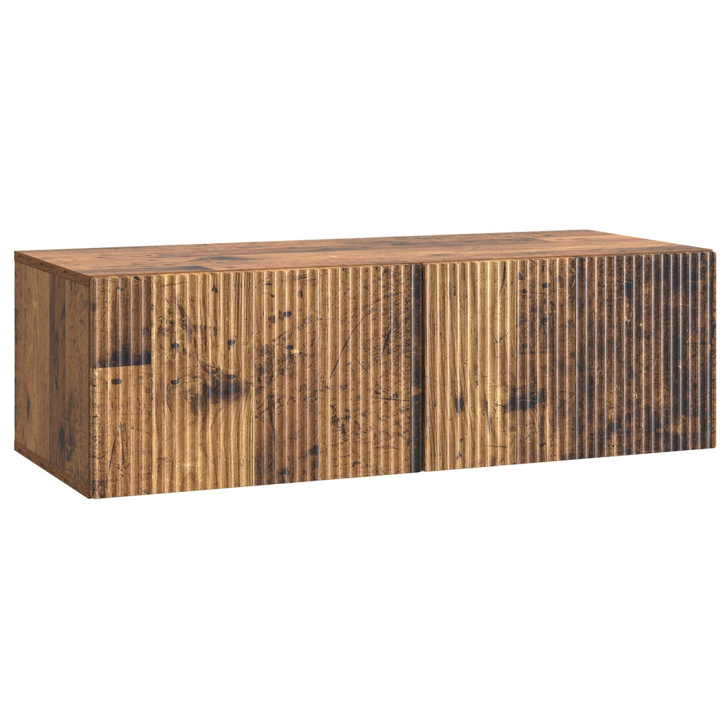 vidaXL Szafka RTV montowana na ścianie Stare drewno 98 x 41 x 30 cm