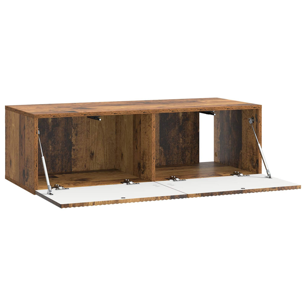 vidaXL Szafka RTV montowana na ścianie Stare drewno 98 x 41 x 30 cm