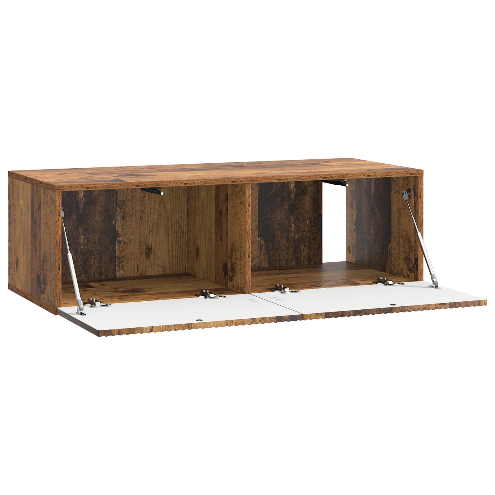 vidaXL Szafka RTV montowana na ścianie Stare drewno 98 x 41 x 30 cm