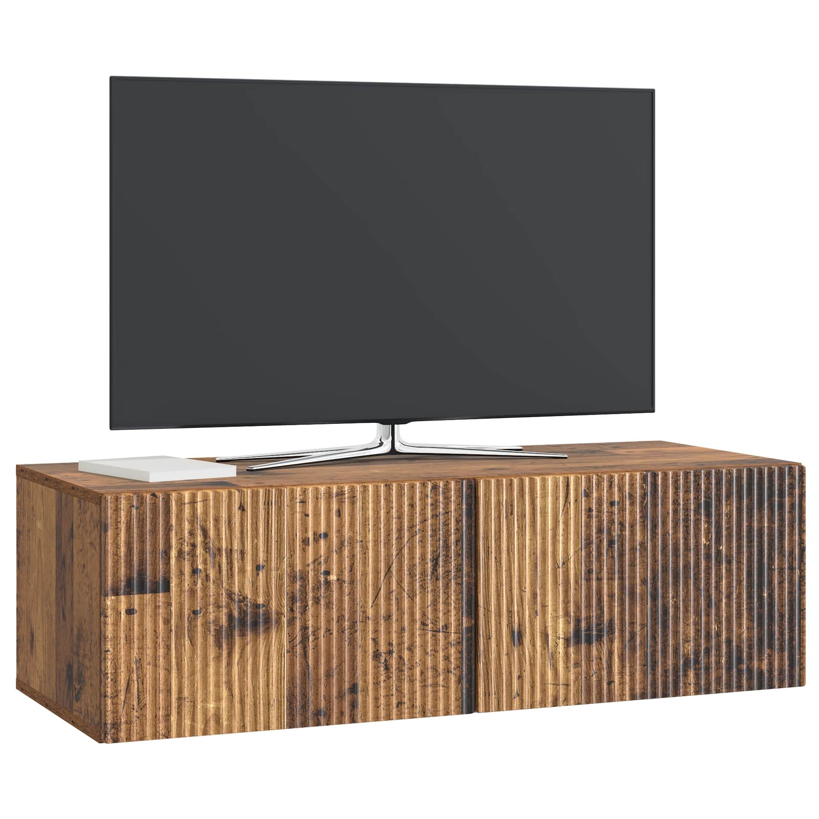 vidaXL Szafka RTV montowana na ścianie Stare drewno 98 x 41 x 30 cm